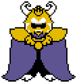 Asgore com uma expressão séria.